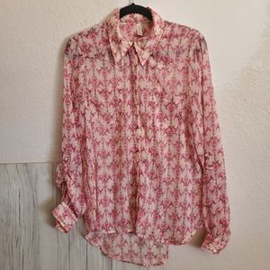 Roper Women's Sheer Country Rose Western Style Shirt